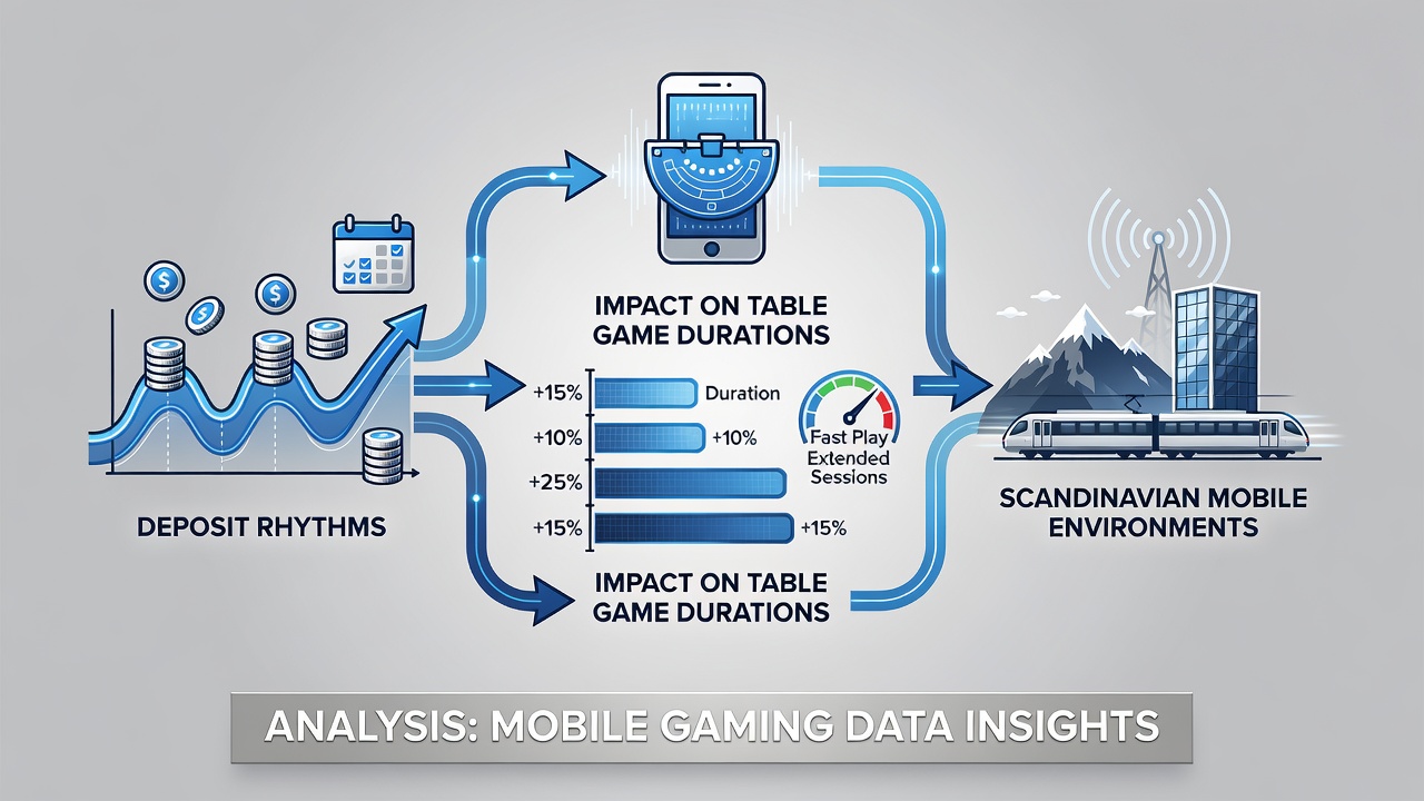 Graph displaying deposit frequency versus average session length for mobile table games